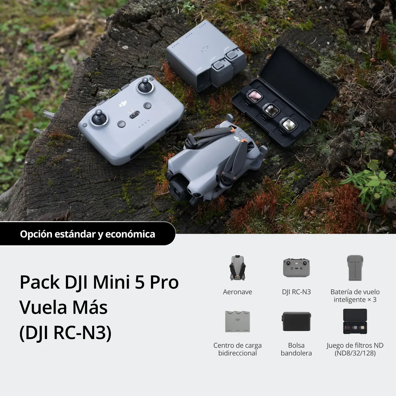 Pack DJI Mini 5 Pro Vuela Más (DJI RC-N3)